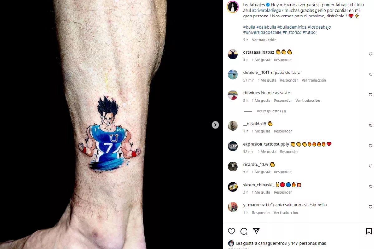 La polera en la piel: Diego Rivarola sorprende con bullanguero tatuaje en referencia a su mítica camiseta
