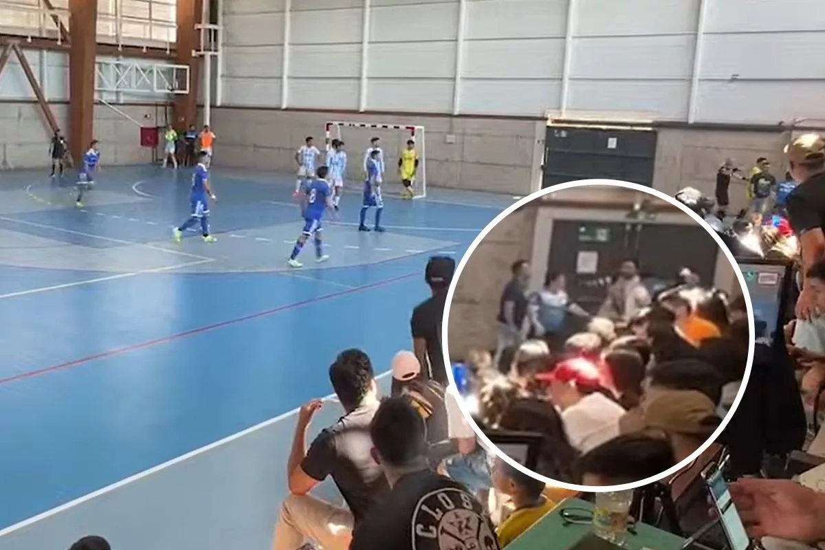 [VIDEO] Arruinó el espectáculo: Inadaptado inició riña contra parte del staff de U. de Chile futsal y suspendió la semifinal contra Magallanes