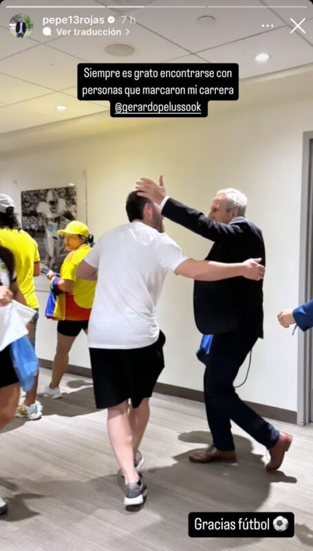 "Mis respetos": Pepe Rojas mostró su encuentro con dos extécnicos de la U en la final de Copa América