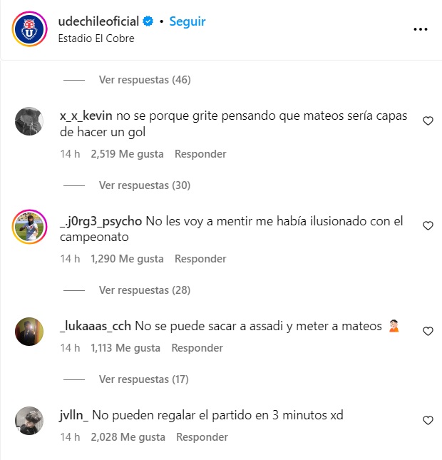 Hinchas de la U pierden la paciencia con jugador luego del empate ante Cobresal: "No sé por qué grité..."