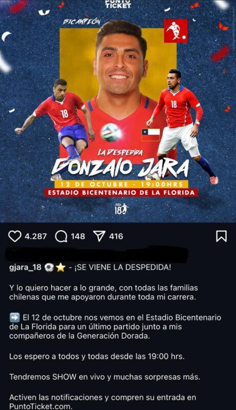 Gonzalo Jara confirmó su retiro del fútbol y anunció partido de despedida