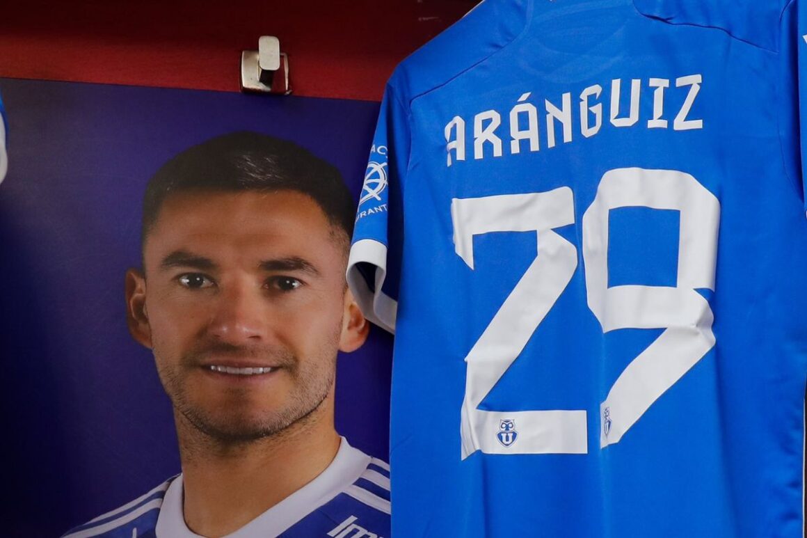 Fotografía de Charles Aránguiz junto a su camiseta N°29.