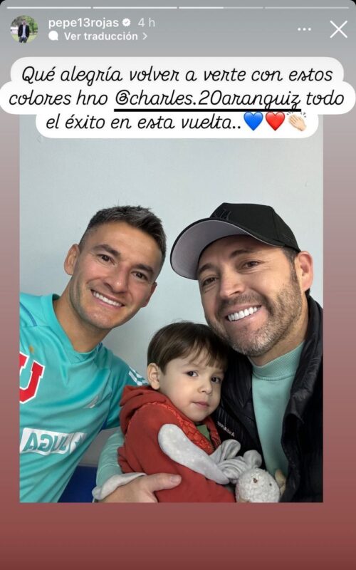 Pepe Rojas se adelanta a todos y muestra foto de Charles Aránguiz con actual indumentaria de la U: "Éxito en esta vuelta"