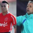 Eduardo Vargas y Gustavo Álvarez con indumentaria de Universidad de Chile