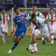 Futbol, Universidad de Chile vs Palestino. Copa Chile 2024. El jugador de Universidad de Chile Israel Poblete, izquierda, disputa el balon contra Juan Garro de Palestino durante el partido de vuelta de final regional centro norte de la Copa Chile disputado en el estadio Santa Laura en Santiago, Chile. 09/09/2024 Jonnathan Oyarzun/Photosport Football, Universidad de Chile vs Palestino. 2024 Copa Chile Championship. Universidad de Chile's player Israel Poblete, left, vies the ball against Juan Garro of Palestino during a final second leg match of the North-Center regional phase of the Copa Chile match held at the Santa Laura stadium in Santiago, Chile. 09/09/2024 Jonnathan Oyarzun/Photosport