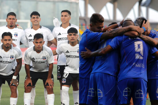 Jugadores de Colo Colo y Universidad de Chile.