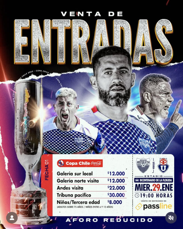 Ya están disponibles: Deportes Recoleta informa venta de entradas para duelo con la U