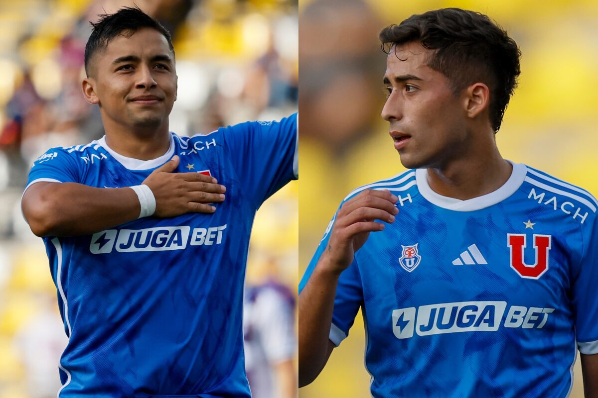 Nicolás Guerra y Lucas Assadi con la camiseta de la U.