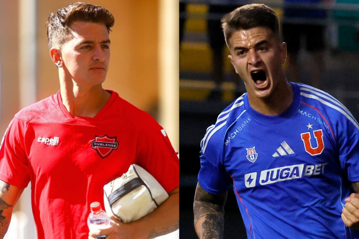 Pablo y Franco Calderón con la camiseta de Ñublense y Universidad de Chile.